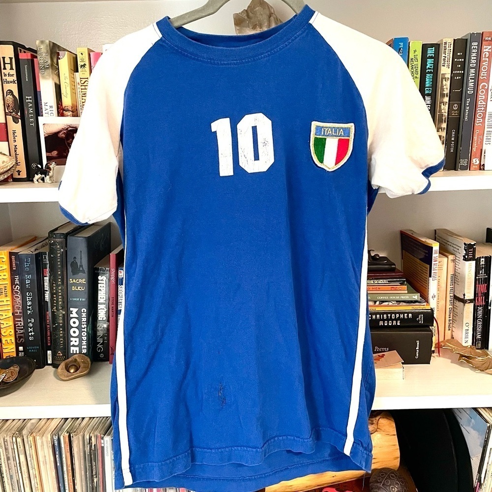 Vintage World Cup 2006 Italy Blue Victory Jersey T-Shirt Venezia Cotton Small